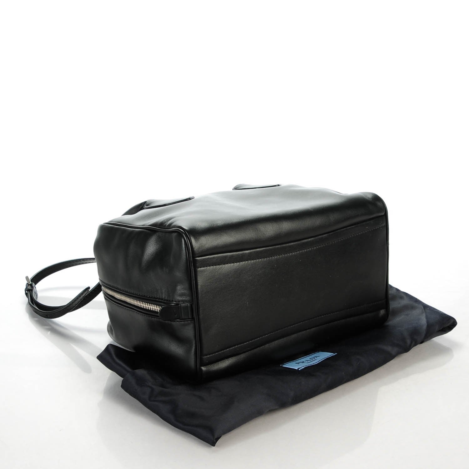 Prada Soft Calf Medium Inside Tote Black Mughetto 4 of 9