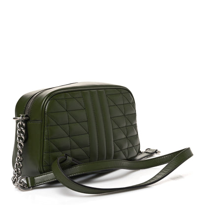 Gucci Calfskin Matelasse Aria Small GG Marmont Chain Shoulder Bag Military Wood 3 of 10