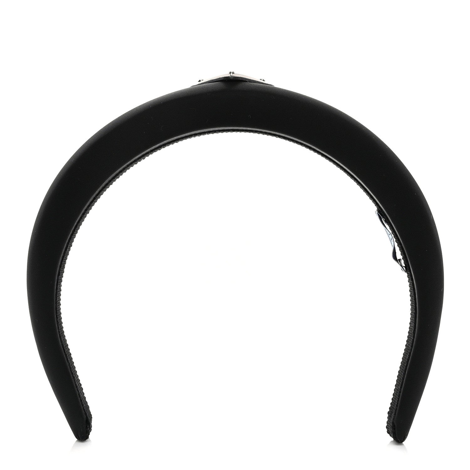 Prada Re-Nylon Metal Triangle Logo Headband Black 1 of 5