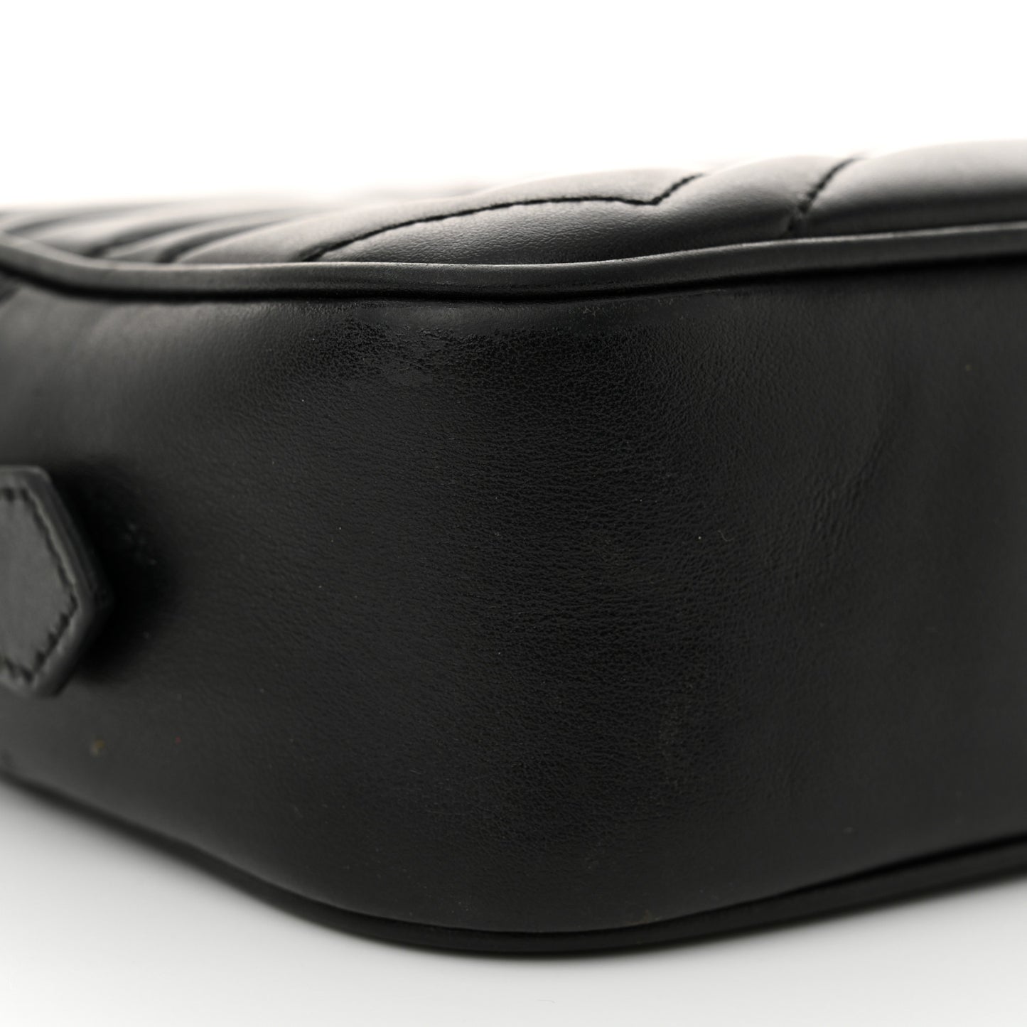 Calfskin Matelasse Monochrome Mini GG Marmont Chain Shoulder Bag Black