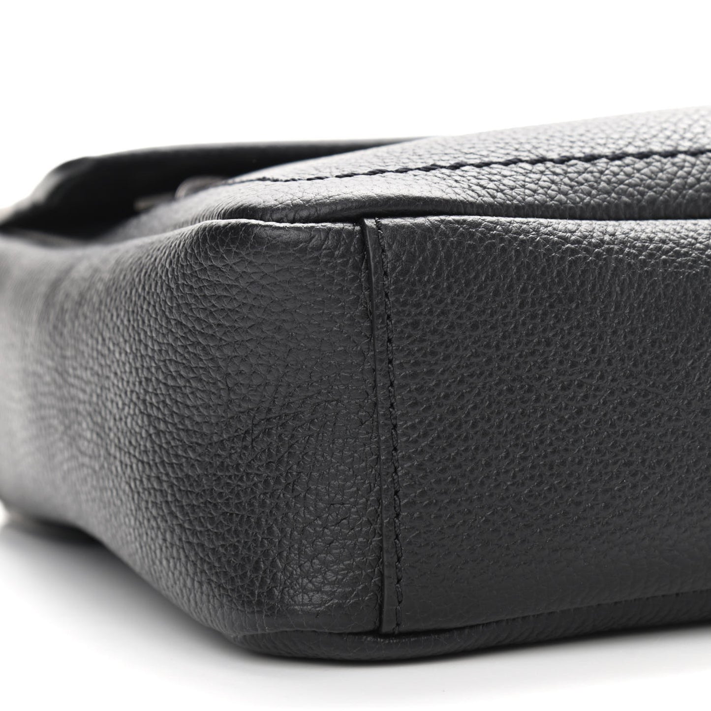Grained Calfskin Crossbody Messenger Black