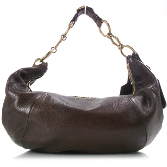 Prada Deerskin Tamponato Hobo Brown 1 of 11