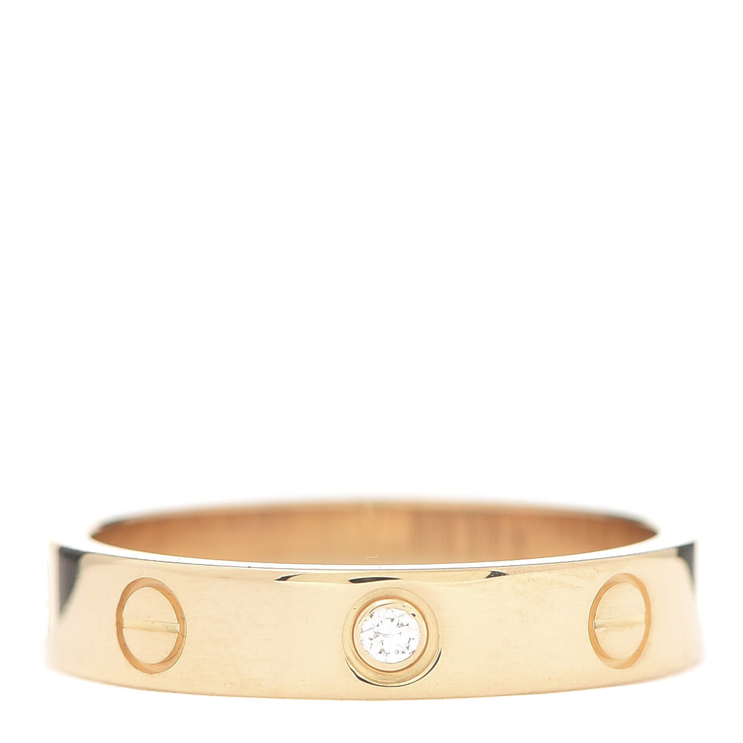 18K Yellow Gold Diamond 4mm LOVE Wedding Band Ring 54 6.75