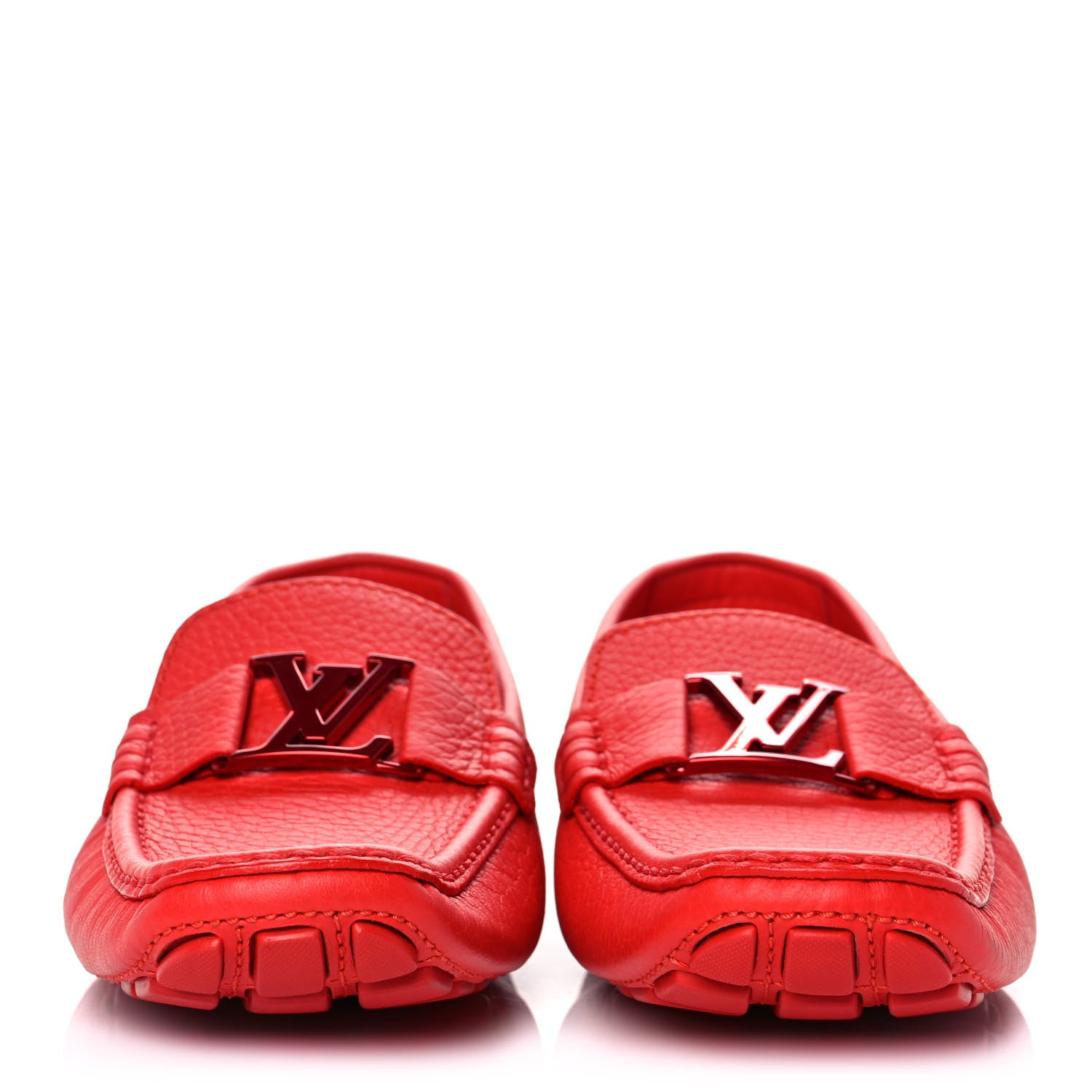 Louis Vuitton Calfskin Mens Monte Carlo Car Shoe Moccasin Loafers 8 Red 2 of 7