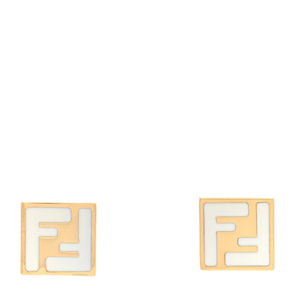 Fendi Metal Forever Fendi Earrings Gold White 1 of 6