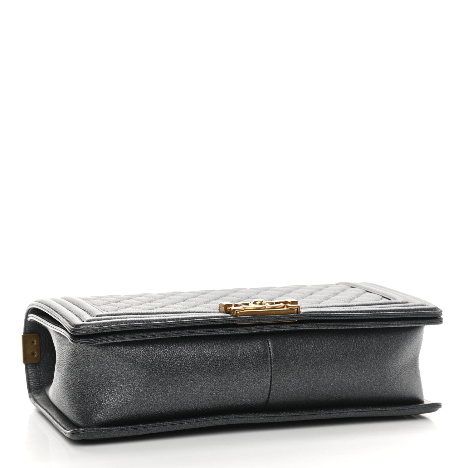Chanel Metallic Calfskin Quilted New Medium Boy Flap Dark Grey 4 of 10