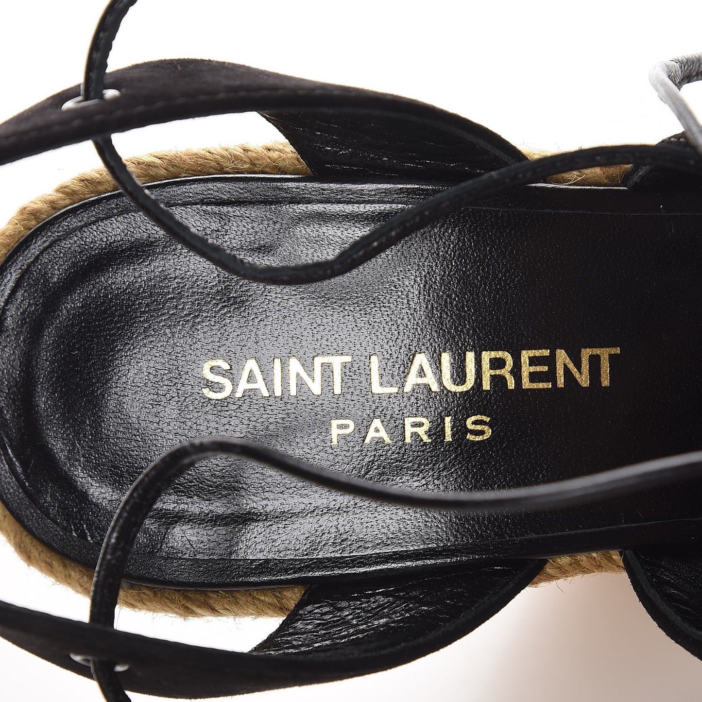 Suede Espadrille Lace-Up Wedges 38.5 Black