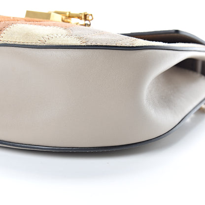 Chloe Suede Calfskin Patchwork Drew Shoulder Bag Motty Grey 10 of 15