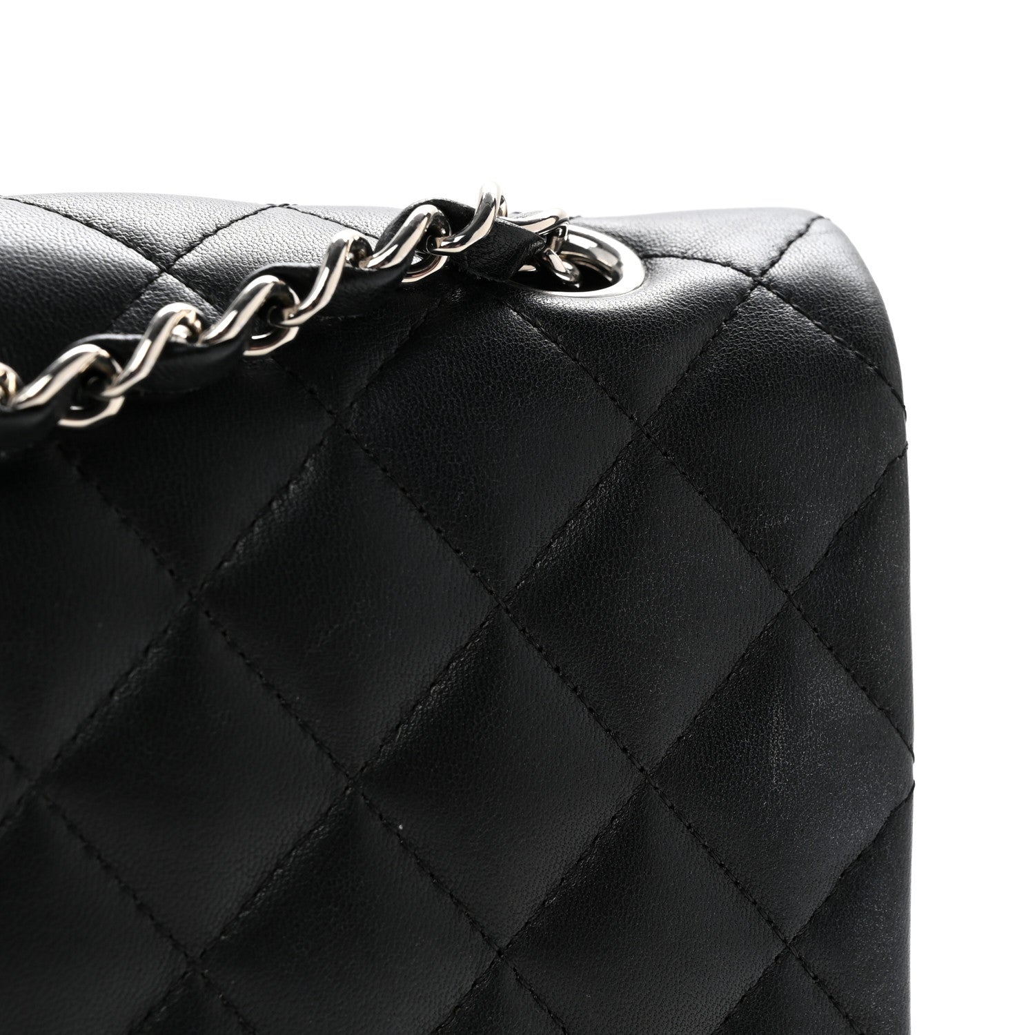 Chanel Lambskin Quilted Medium Double Flap Black 15 of 15