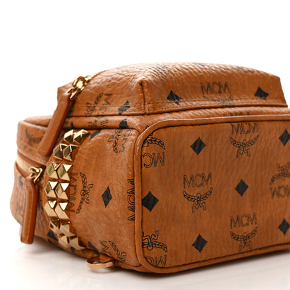 MCM Visetos Side Stud X-Mini Stark Bebe Boo Backpack Cognac 9 of 10