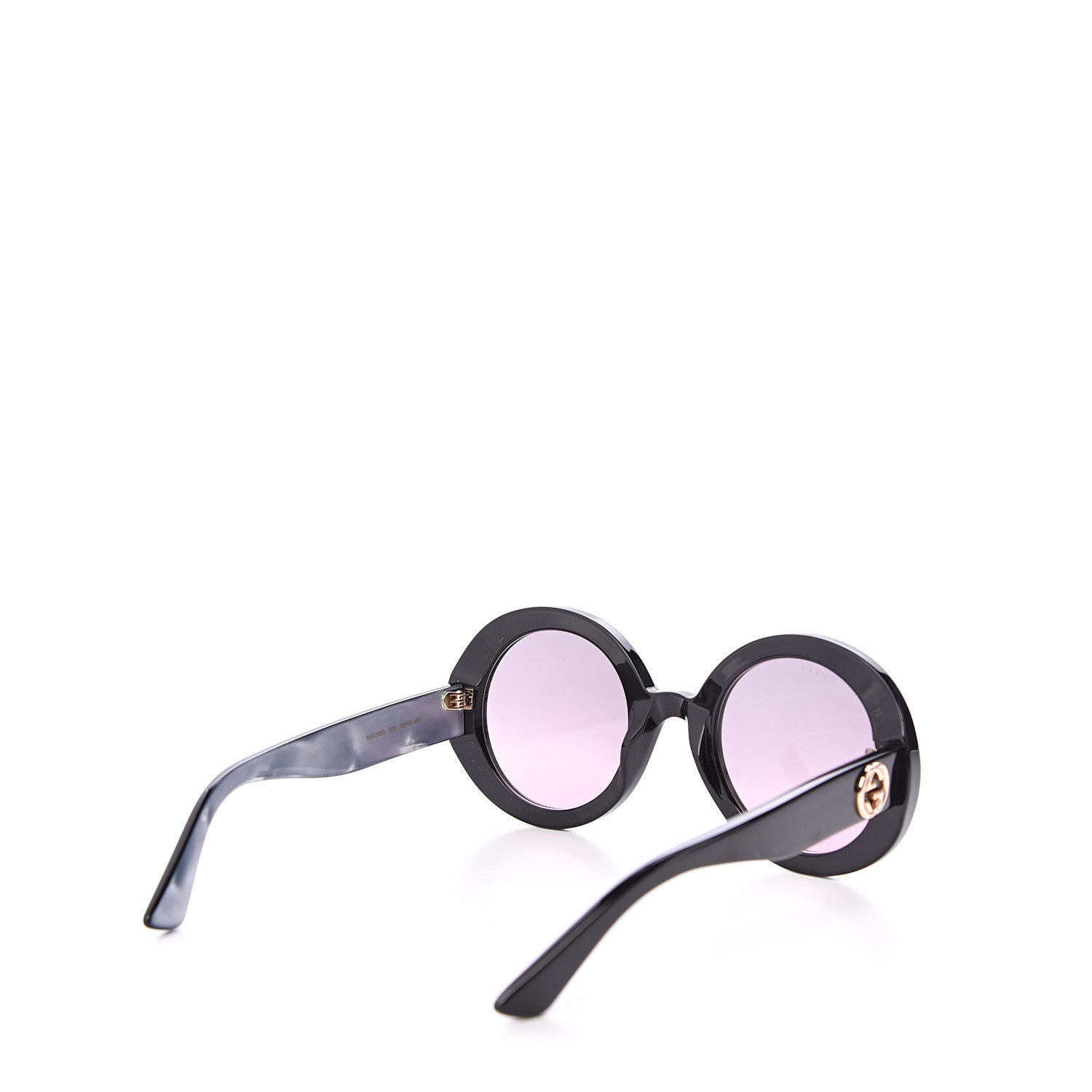 Gucci Acetate Round GG Sunglasses GG0319S Black 4 of 8
