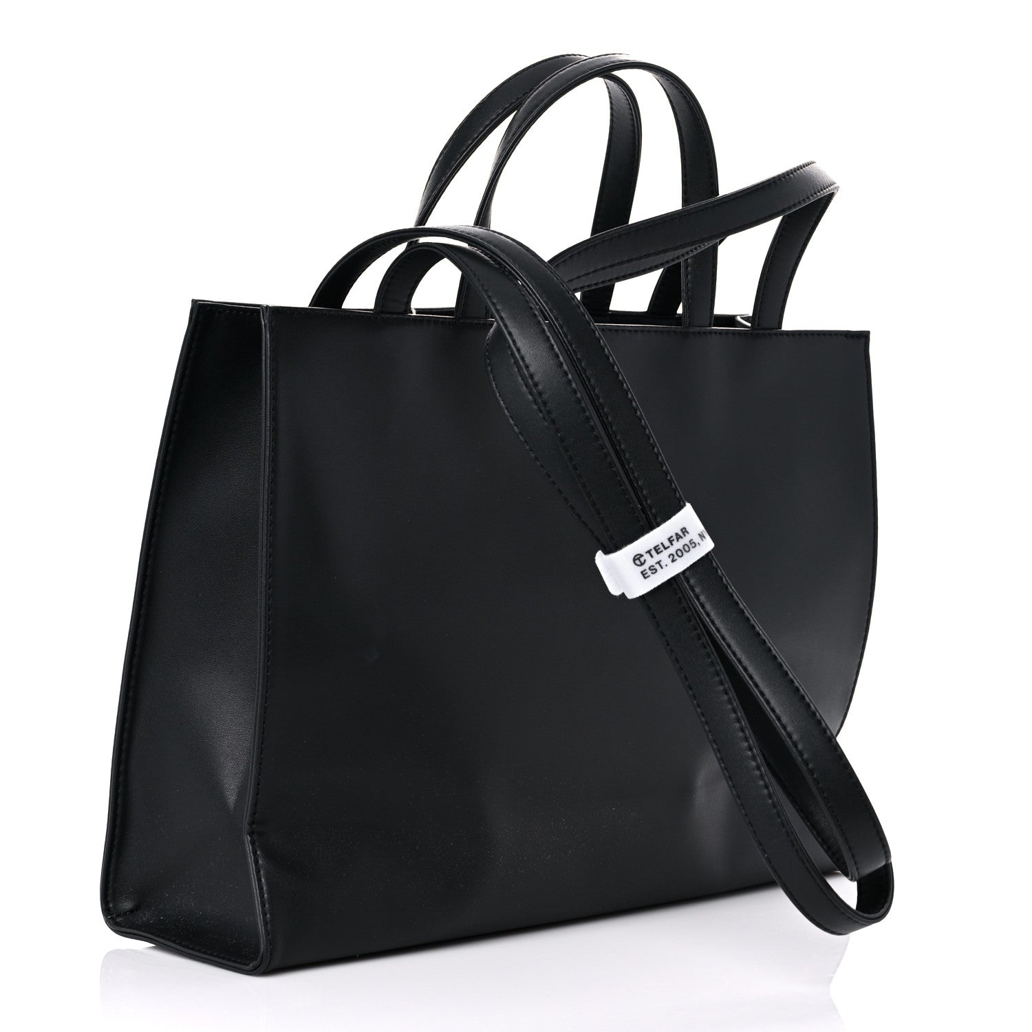 Telfar Vegan Leather Medium Shopping Bag Black 3 of 8