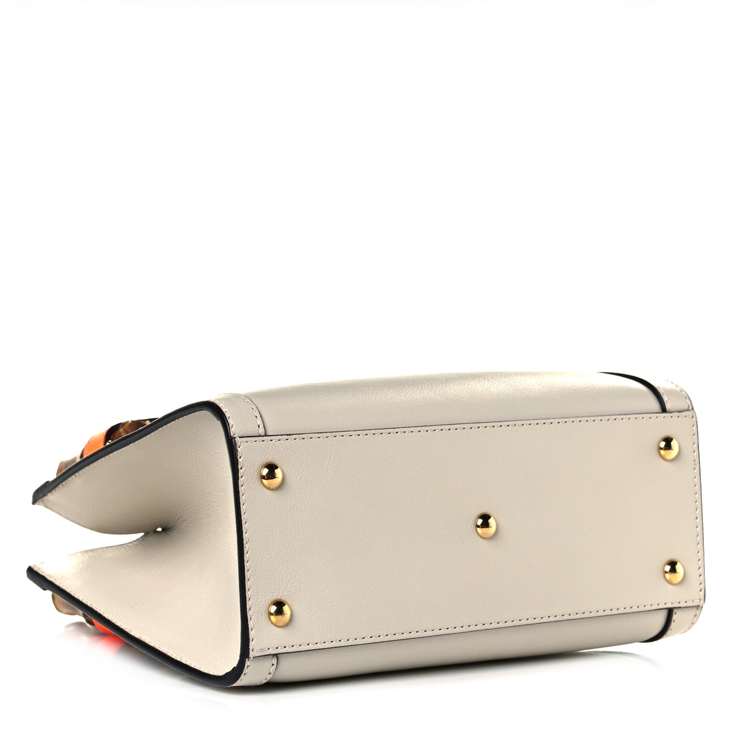Gucci Wonka Grain Calfskin Mini Diana Tote Bag Mystic White Orange Fluo 5 of 8