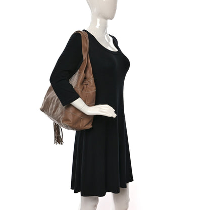 Chanel Calfskin Square Stitched Tassel Hobo Beige 2 of 24