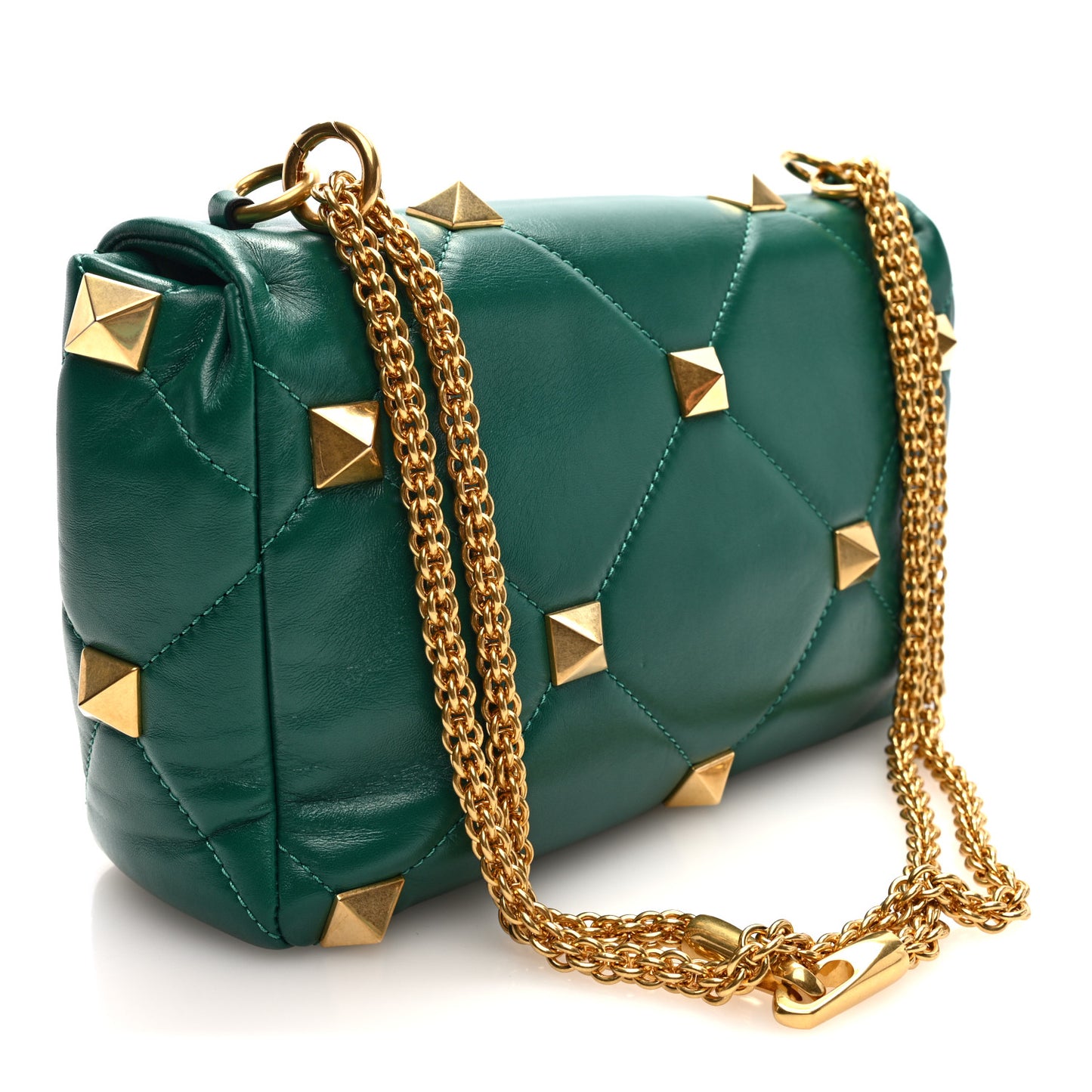 Nappa Medium Roman Stud Shoulder Bag Jungle
