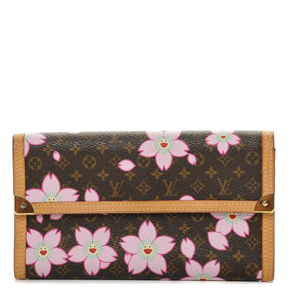 Louis Vuitton Monogram Cherry Blossom Porte Tresor International Wallet Brown 1 of 6