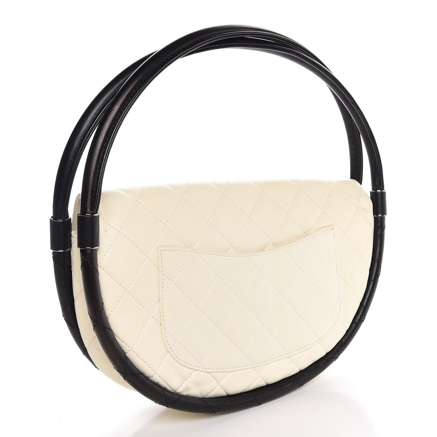 Quilted Lambskin Small Hula Hoop Flap Ivory