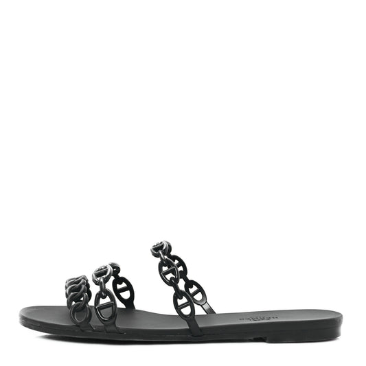 Rubber Chaine d'Ancre Rivage Sandals 38 Black
