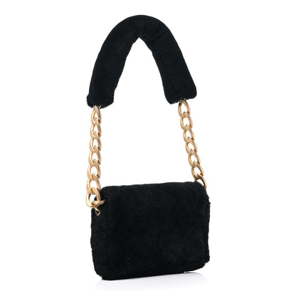 Chanel Shearling Quilted Single Flap Black 3 of 9
