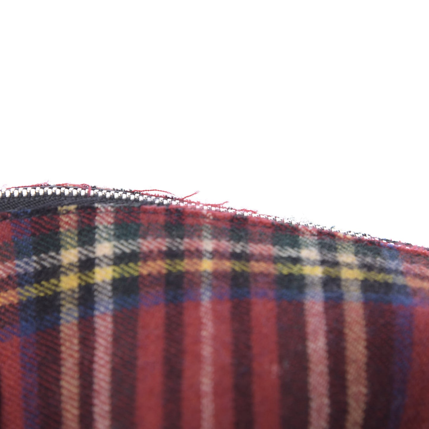 Wool Calfskin Mini Elephant Crossbody Bag Red Tartan