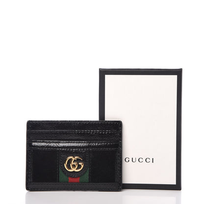 Gucci Suede Patent Web GG Ophidia Card Holder Black 7 of 7