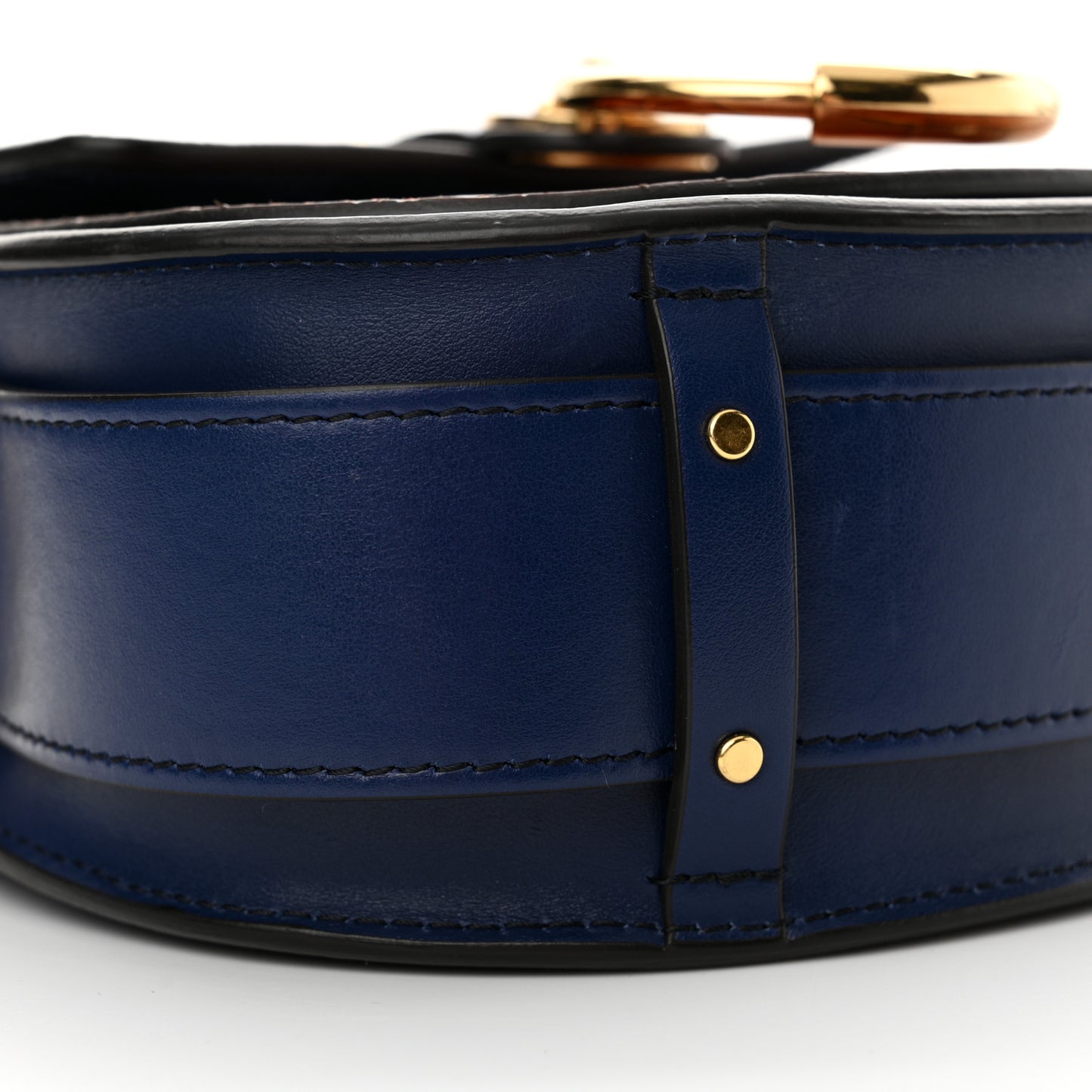 Shiny Calfskin Crocodile Embossed Small Tess Bag Blue Brown