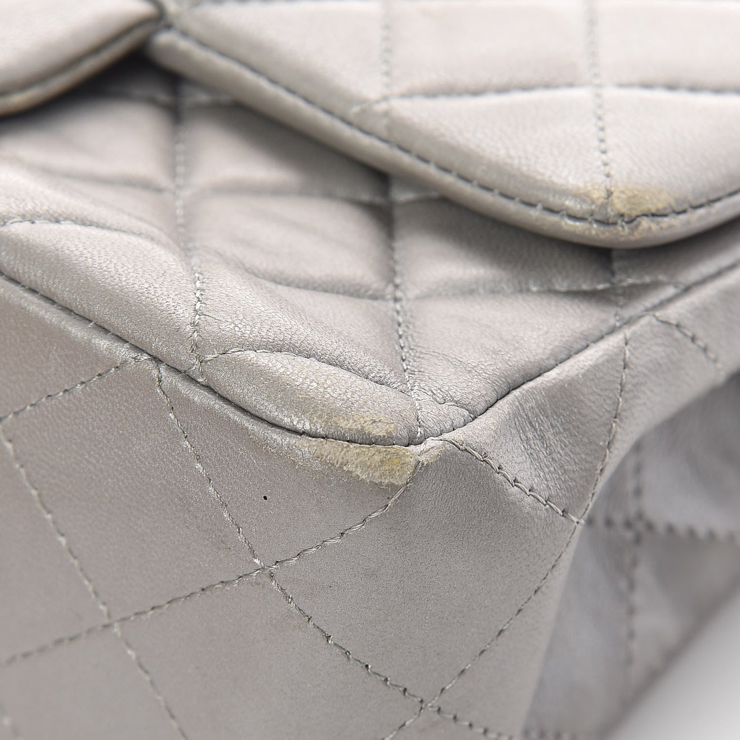 Chanel Metallic Lambskin Quilted Mini Rectangular Flap Silver 10 of 15