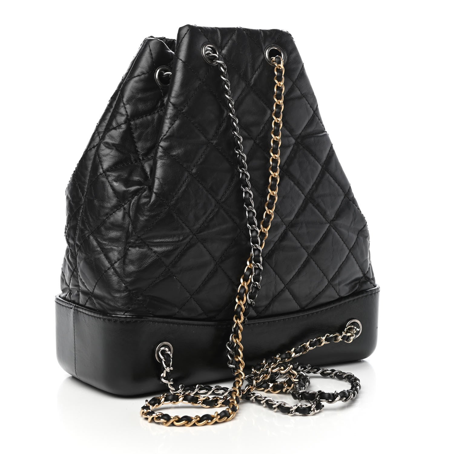 Chanel Aged Calfskin Quilted Gabrielle Backpack Black 3 of 10