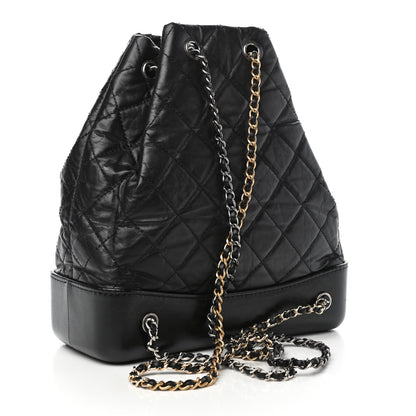 Chanel Aged Calfskin Quilted Gabrielle Backpack Black 3 of 10