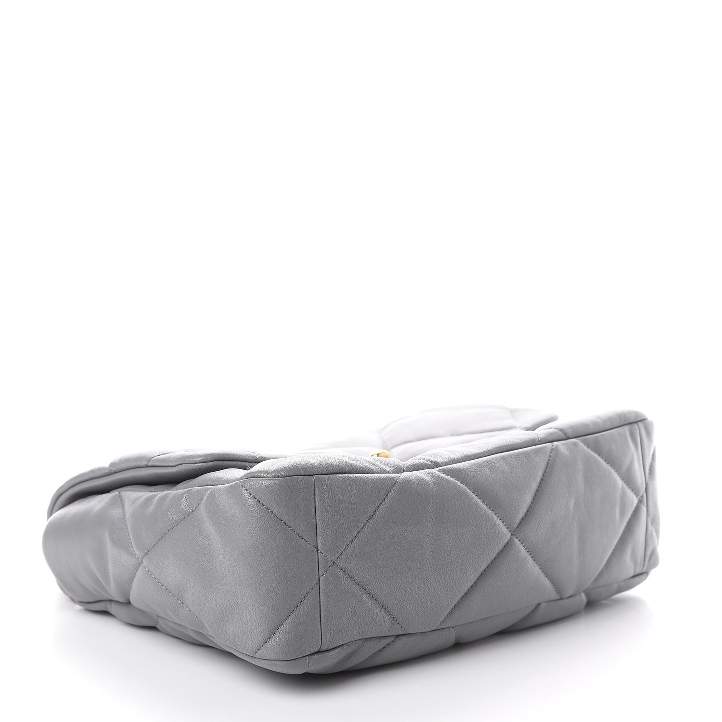 Goatskin Quilted Large 19 Flap Grey