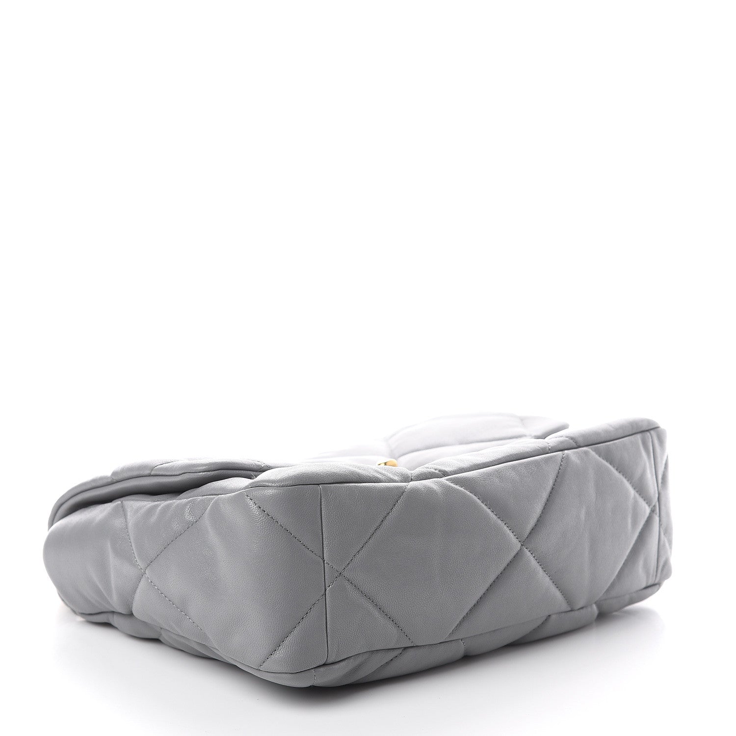 Chanel Goatskin Quilted Large 19 Flap Grey 3 of 9