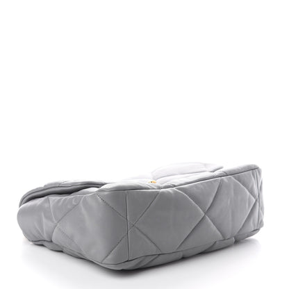 Chanel Goatskin Quilted Large 19 Flap Grey 3 of 9