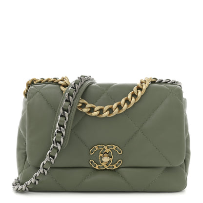 Chanel Lambskin Quilted Medium Chanel 19 Flap Green 1 of 10