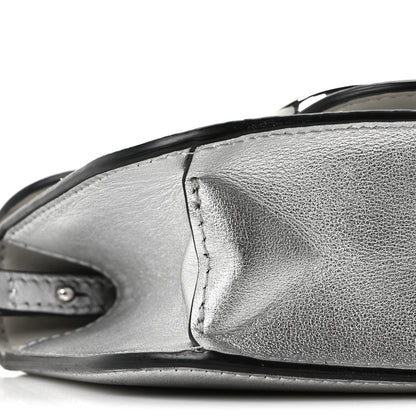 Valentino Garavani Laminated Calfskin Vlogo Small Loco Shoulder Bag Silver 7 of 8