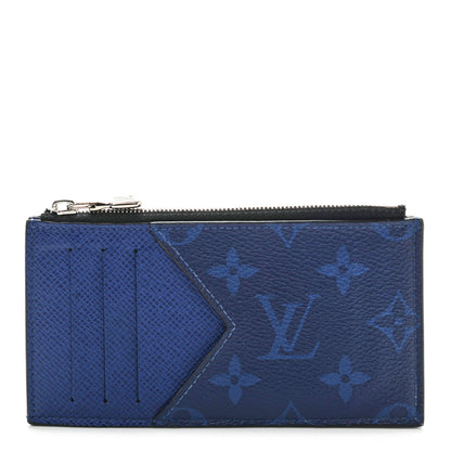 Louis Vuitton Monogram Taiga Coin Card Holder Cobalt 1 of 10