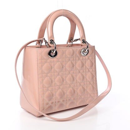 Christian Dior Patent Cannage Medium Lady Dior Rose Clair 2 of 11