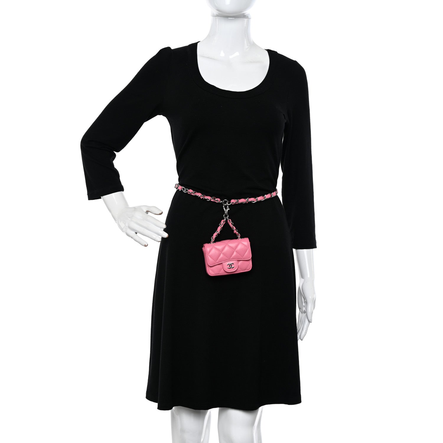 Chanel Lambskin Quilted Mini Chain Belt Bag Pink 2 of 12