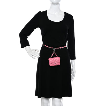 Chanel Lambskin Quilted Mini Chain Belt Bag Pink 2 of 12