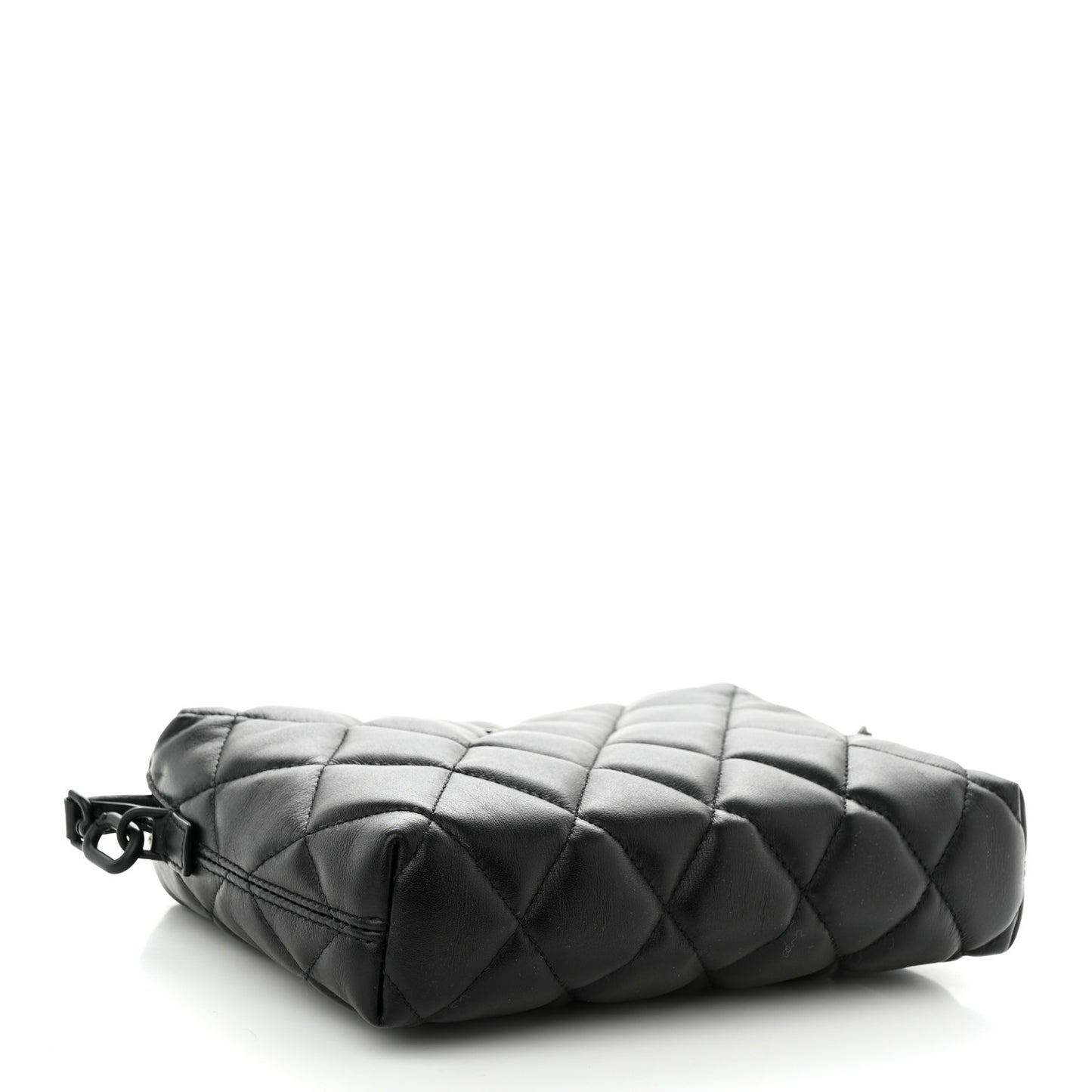 Nappa Calfskin Quilted Touch B Camera Shoulder Bag Black
