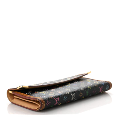 Louis Vuitton Monogram Multicolor Porte Tresor International Wallet Black 4 of 13