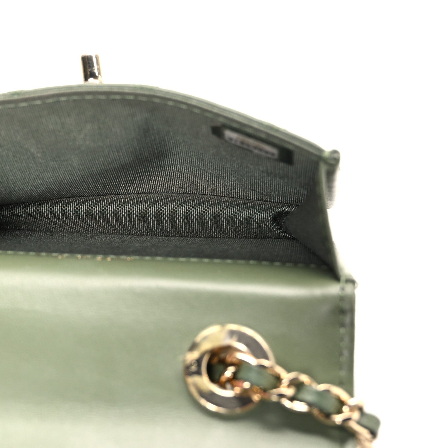 Chanel Lambskin Quilted Trendy CC Card Holder On Chain Green 5 of 12
