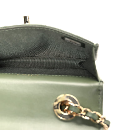 Chanel Lambskin Quilted Trendy CC Card Holder On Chain Green 5 of 12