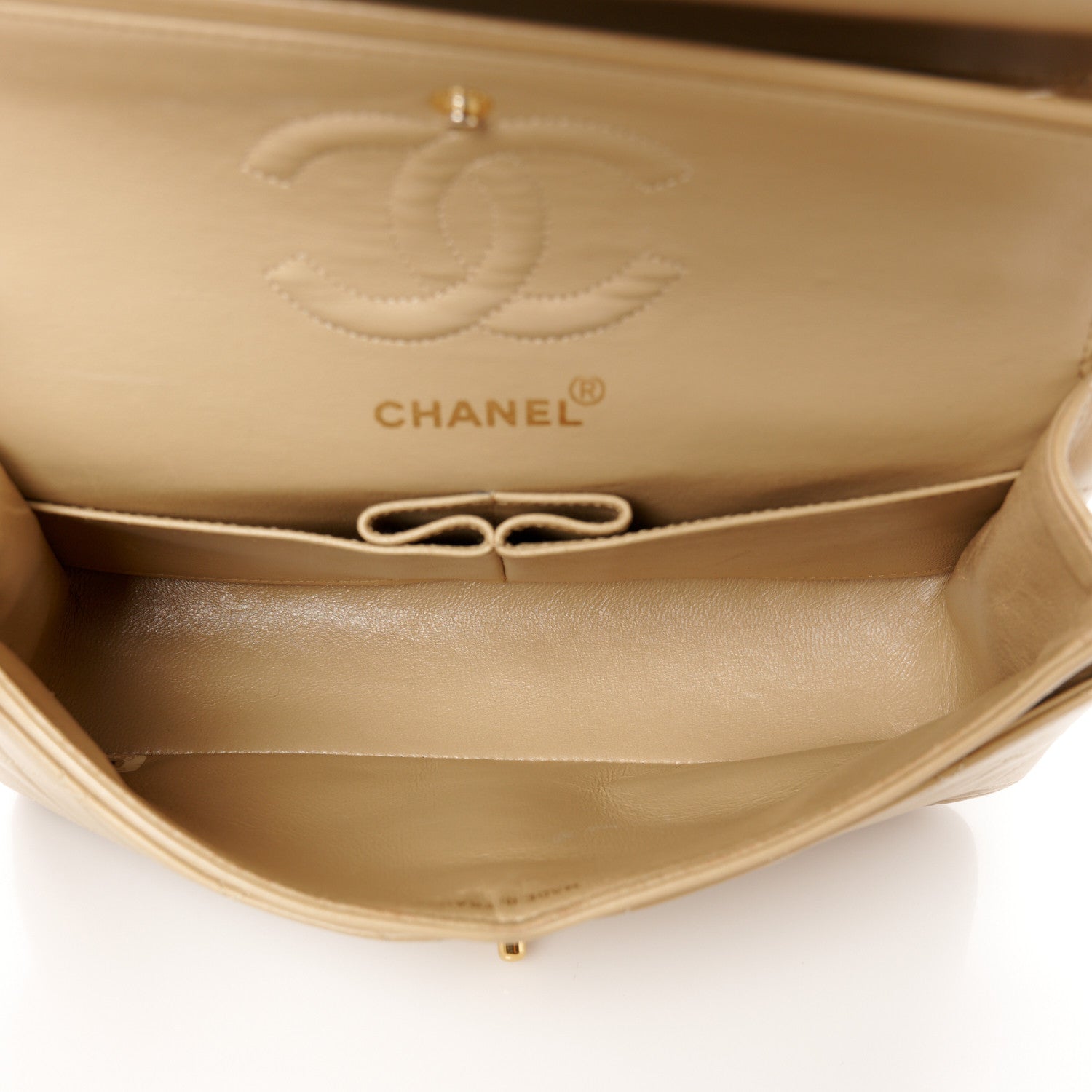 Chanel Lambskin Quilted Medium Double Flap Beige 5 of 12