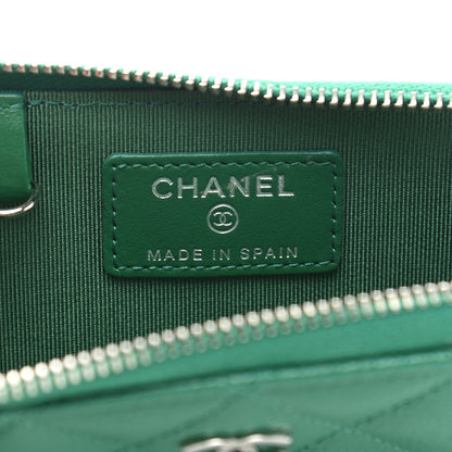 Chanel Caviar Quilted Zipped Key Holder Case Green 6 of 8