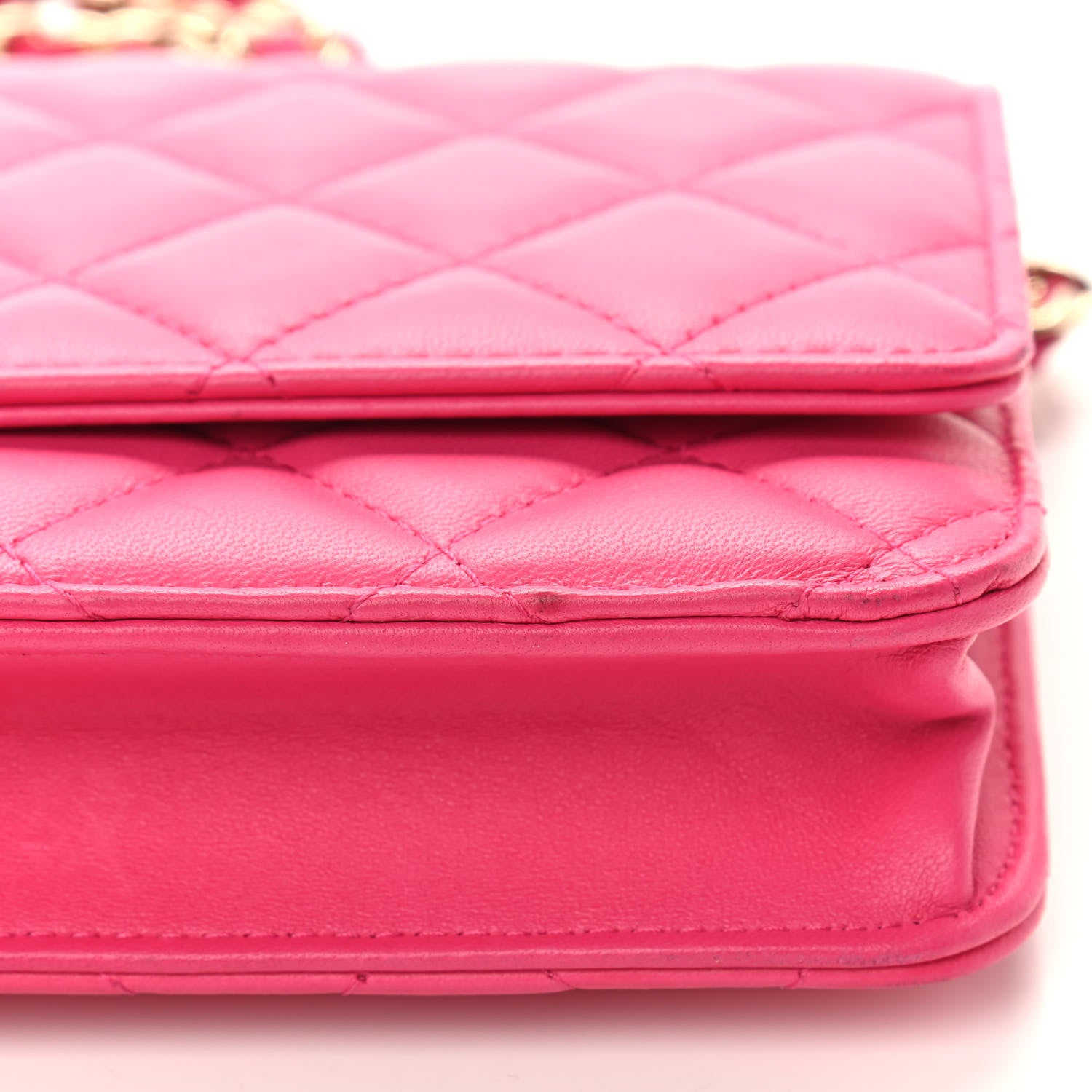 Chanel Lambskin Quilted Wallet On Chain WOC Pink 10 of 13
