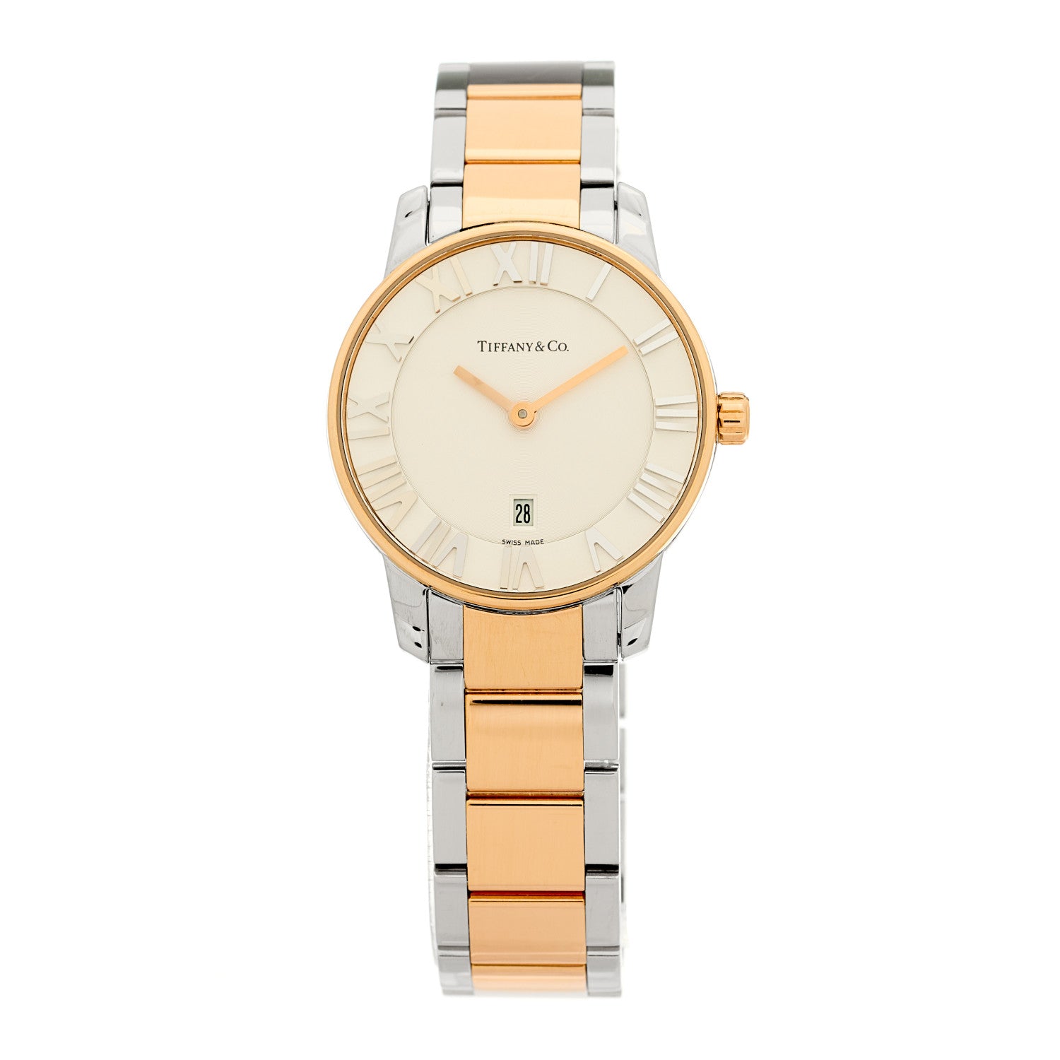 Tiffany Stainless Steel 18K Rose Gold 29mm Atlas 2-Hand Quartz Watch 1 of 4
