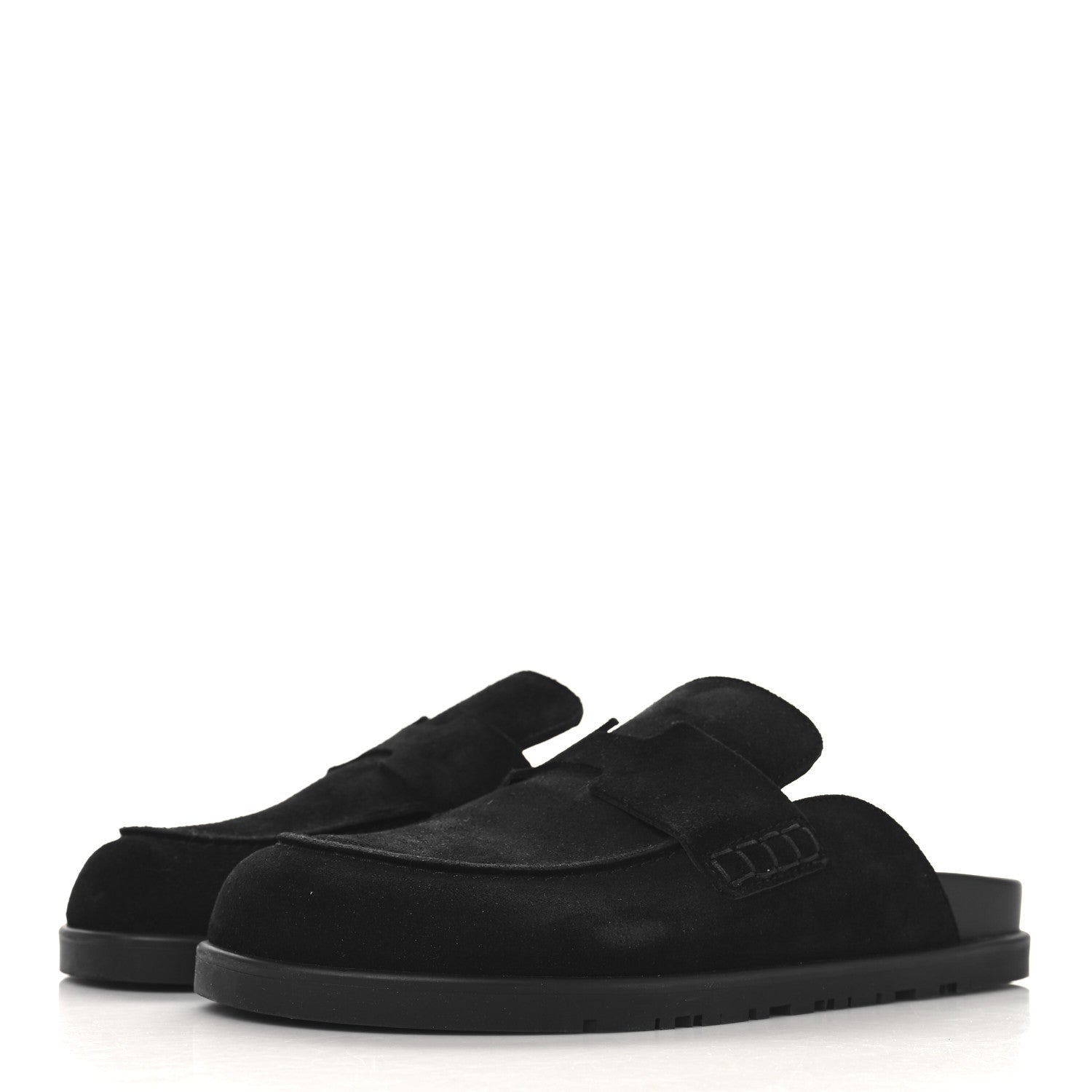 Hermes Suede Calfskin Go Mules 36 Black 4 of 10