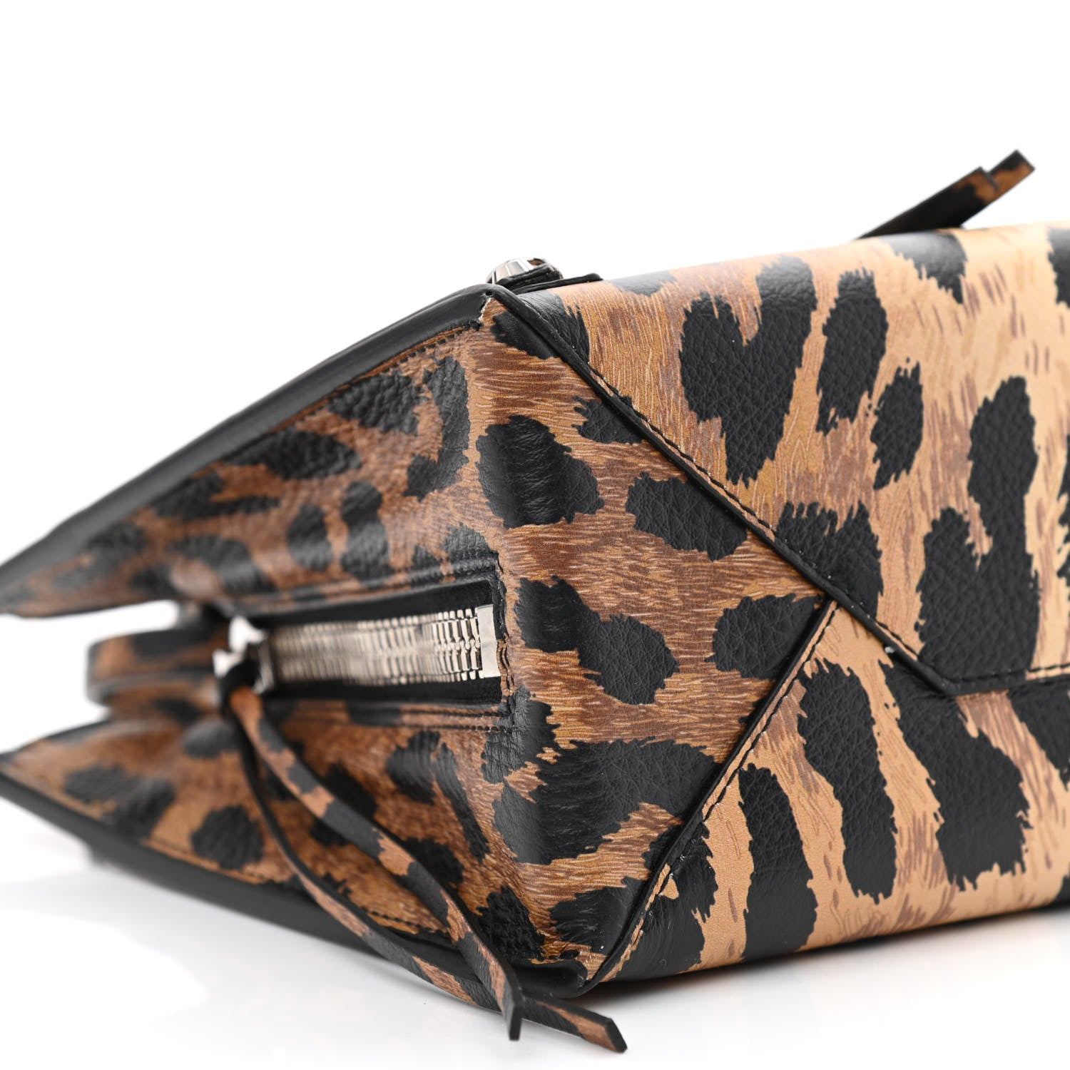 Balenciaga Grained Calfskin Leopard Print Papier Mini A4 Zip Around Tote Beige 10 of 15