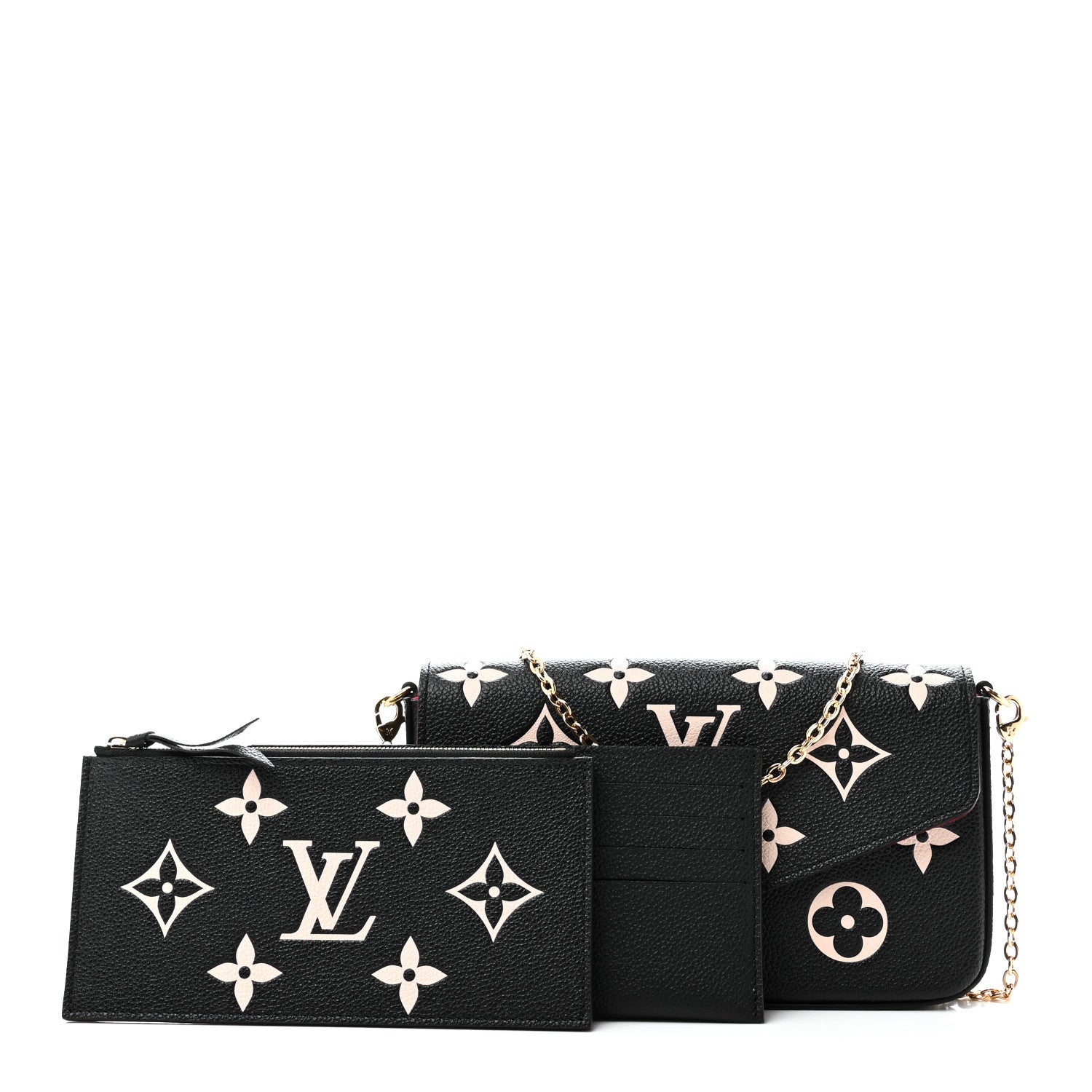 Louis Vuitton Empreinte Monogram Giant Felicie Pochette Black Beige 3 of 11