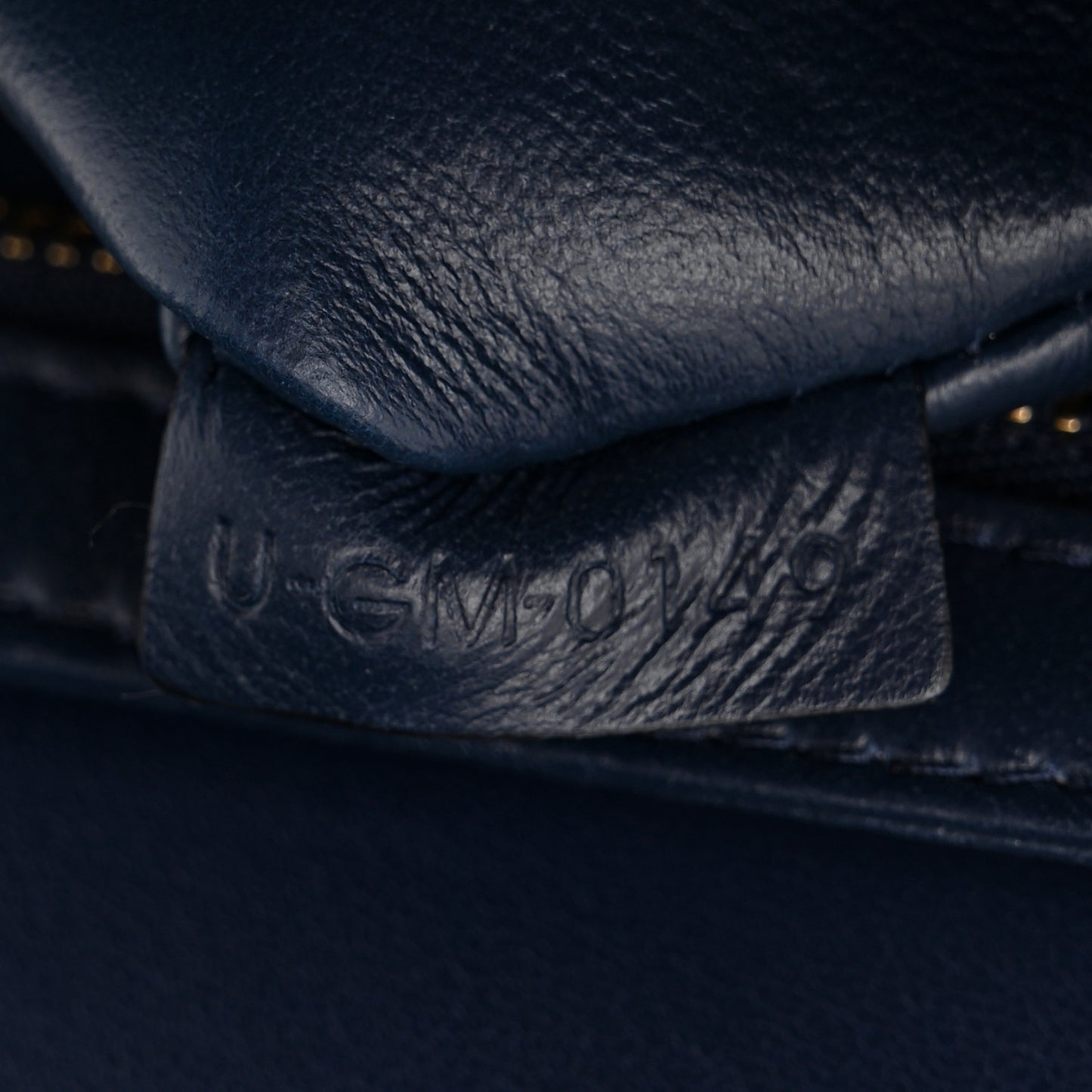 Shiny Calfskin Small Triomphe Dark Blue